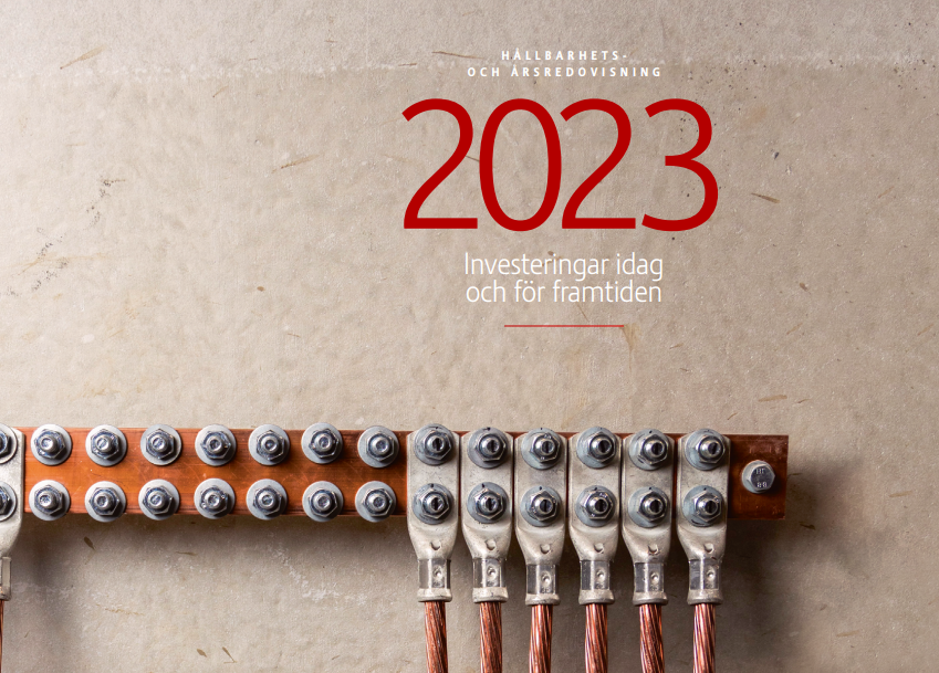 Omslag för hållbarhets- och årsredovisning 2023.